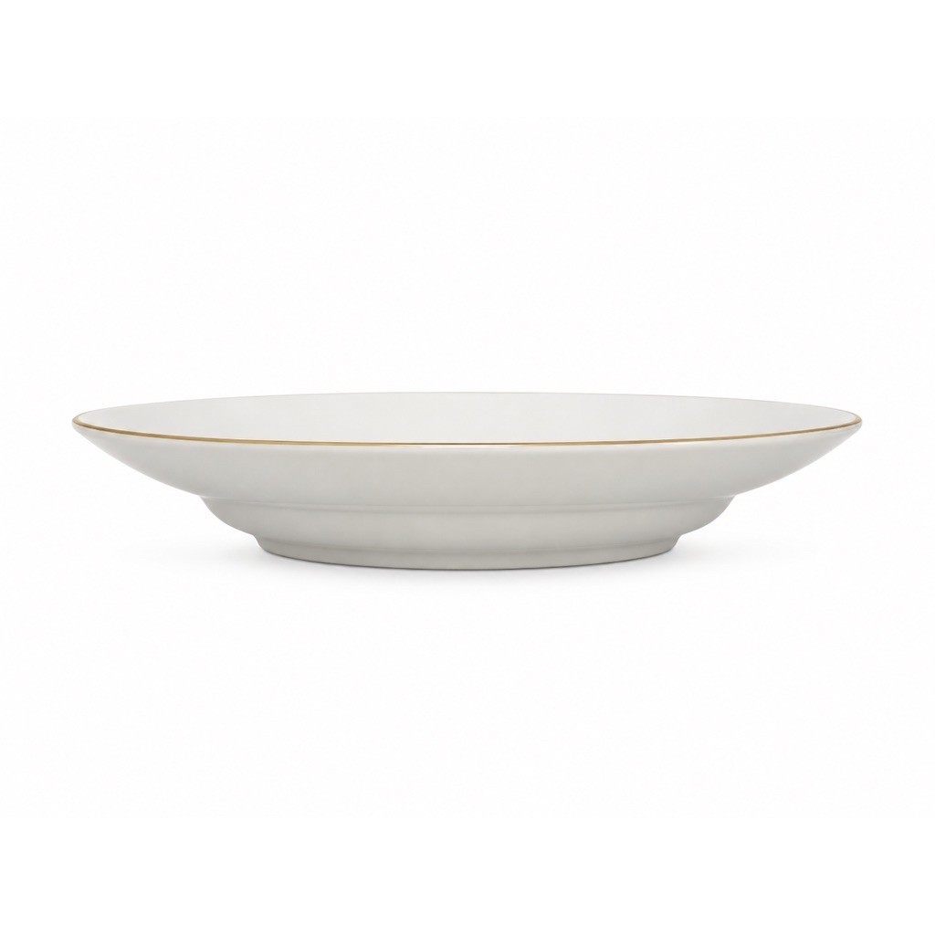 INDO KERAMIK Piring Rim Lis Emas Modern Porcelain 23.5cm Putih Horeca — thumbnail 3