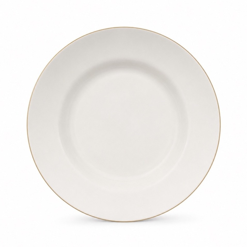 INDO KERAMIK Piring Rim Lis Emas Modern Porcelain 23.5cm Putih Horeca — thumbnail 4