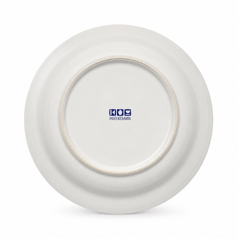 INDO KERAMIK Piring Rim Lis Emas Modern Porcelain 23.5cm Putih Horeca — thumbnail 5