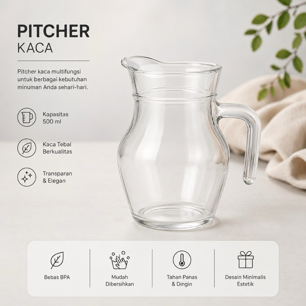 Pitcher Teko Kaca 500ml