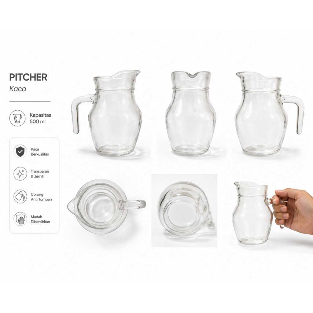 Pitcher Teko Kaca 500ml — thumbnail 4