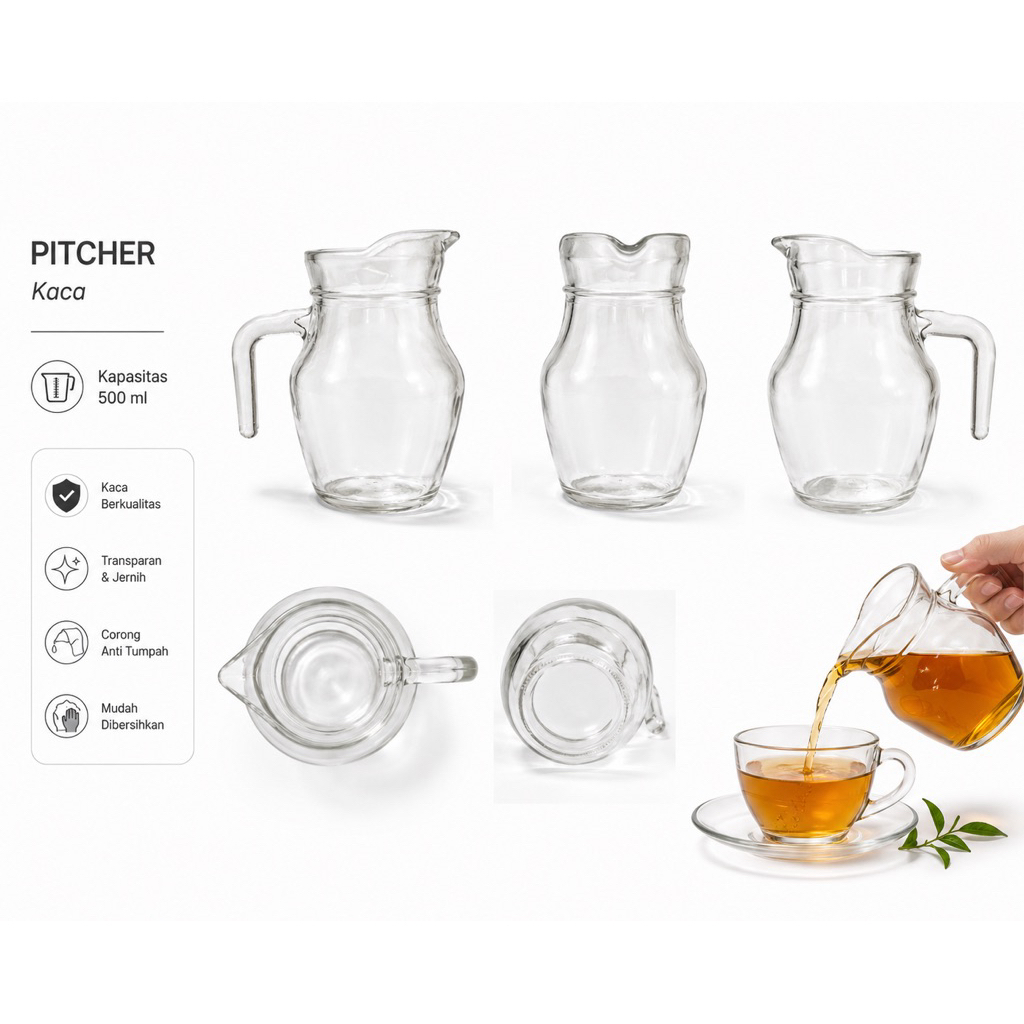 Pitcher Teko Kaca 500ml — thumbnail 5